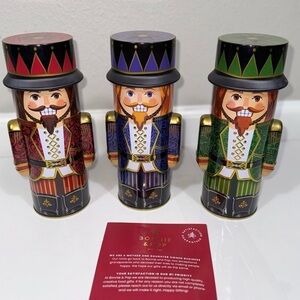 Bonnie & Pop  Soldier Nutcracker Trio  Christmas Holiday  Tins. (empty)